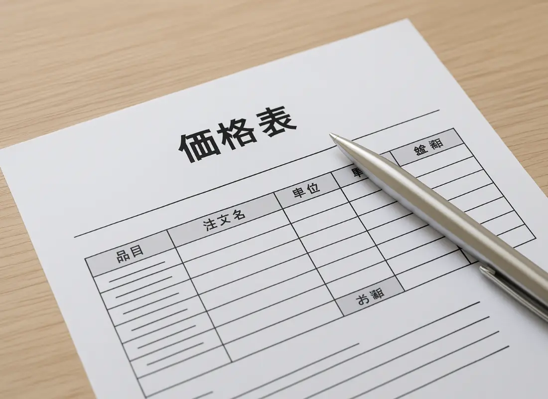 明瞭な価格設定により、安心してご発注いただけます